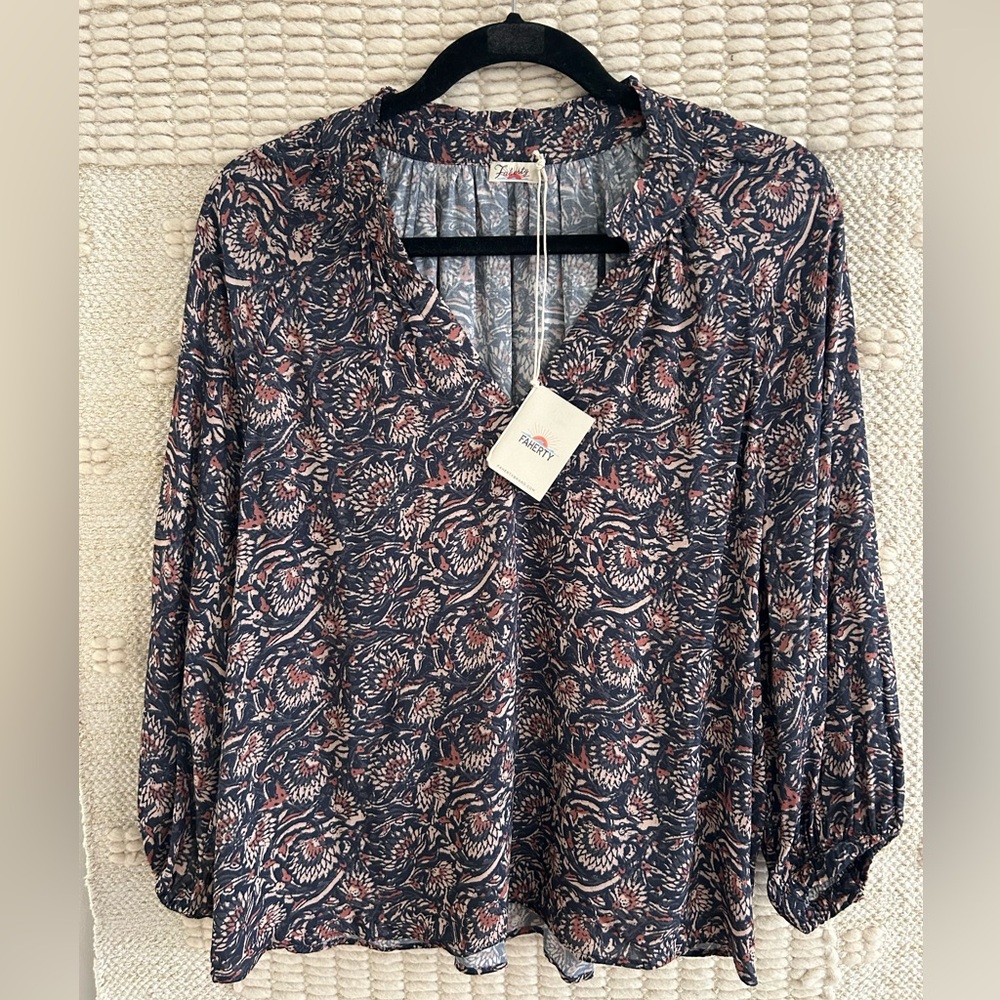 Faherty Portia Top TIB-Artisan Block Print